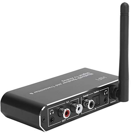 ASHATA Convertisseur Numérique DAC vers Audio Analogique avec Récepteur Bluetooth, Convertisseur Numérique sans Fil Coaxial Optique avec 3,5 Mm pour Cinéma Maison