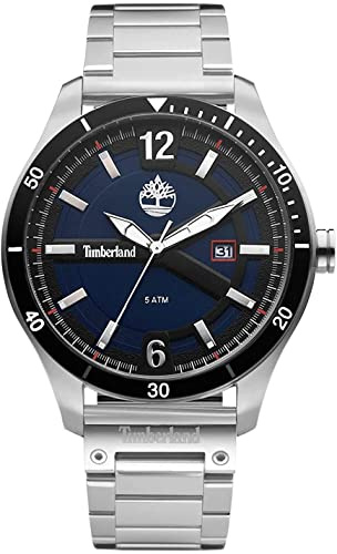 Timberland Wyola Herren Armbanduhr Edelstahl Silber 50 mm, Quarzuhr, Wasserdichtigkeit: 5 Bar, TDWGH2100101
