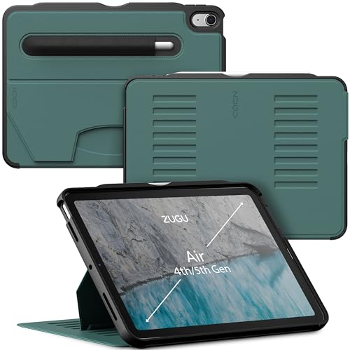 ZUGU CASE iPad Air 11 (M3 2025 / M2 2024) & iPad Air 5. / 4. Generation (2022/2020) 10.9 Zoll schlanke Schutzhülle 8 Winkel-Ständer magnetisch, Aufladen iPad Stiftes Auto Sleep/Wake UP [Kieferngrün]