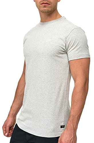 Indicode Herren Kloge T-Shirt mit Rundhals-Ausschnitt | Herrenshirt Sommershirt Lt Grey Mix, XXL
