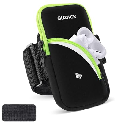 Sportarmband Handy Universal Handytasche Joggen Doppel Tasche Handy Armtasche Running Armband für iPhone 15 14 13 12 11 Pro Max amsung S21 S20 Huawei P50 Mate 30 Armtasche für Laufen Bis zu 6.9