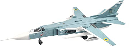 FMOCHANGMDP Flugzeug Legierung Modelle, 1/72 Skala Ukrainische Luftwaffe SU-24M Fechter Modelle, Spielzeug Und Geschenke, 12.3 X 9.6Zoll