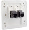 Placa de pared de cable Ethernet CAT6 RJ45 LAN, placa frontal de enchufe de red Gigabit hembra a hembra, salida de enchufe recto de Internet de doble paso, caja de enchufe de 86x86mm (LAN x 2)
