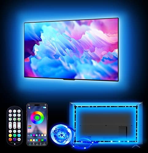Daymeet LED Lights for TV, 4M TV Led Backlight for 50-55 inch USB TV Led Light Strip RGB Color Changing Strip Lights with Remote Music Sync Bluetooth APP Control for Computer, Bedroom PC