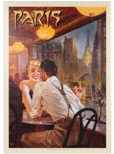 MyPuzzle Frankreich: Paris wenn es regnet, Vintage Poster - Premium 1000 Teile Puzzle - MyPuzzle Sonderkollektion von Anderson Design Group