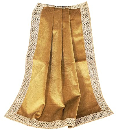 Indian Consigners Kleines einfarbiges Samttuch für Mehrzweckgebrauch (Gold)