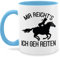 Shirtracer Tasse 325 ml - Pferde - Mir reichts ich geh reiten - Hellblau - Reiter und Pferd - Reitturnier - Reitunterricht - Kaffeetasse