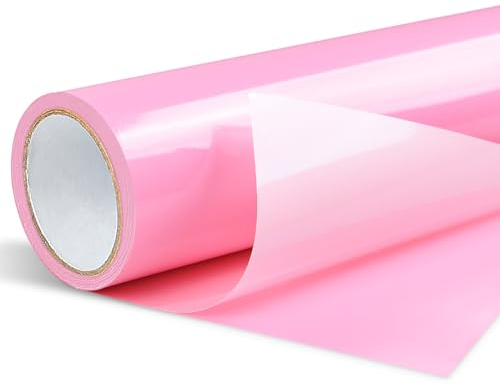 Lya Vinyl Rosa Plotterfolie Vinyl -30,5 x 500 cm PET Vinylfolie Plotter für Cricut, Hohe Qualität Schwarz Plotterfolie Vinyl für Party Dekoration, Aufkleber, Craft Cutter