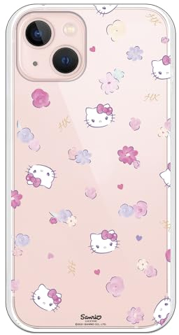 Personalaizer Hello Kitty Flexible Schutzhülle für iPhone 15, mit Blumen