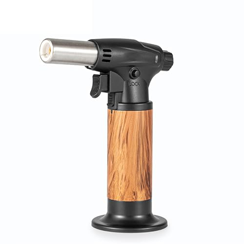 Soplete De Butano, Soplete De Cocina Profesional Encendedor De Cocina Recargable Con Cerradura De Seguridad Y Llama Ajustable, Consumo De Aire De 100 G/H, Para Barbacoa Creme Brulee Postre Horneado