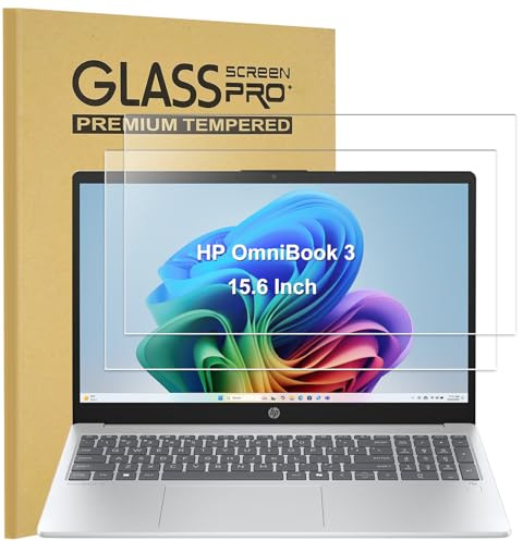KEANBOLL 2-Pack HP Laptop 15.6 Tempered Glass Screen Protector for HP OmniBook 3 / Chromebook/HP 15/ Victus/Pavilion/Probook/EliteBook/OMEN 15.6-Inch Laptops - Ultra Clear,9H Hardness, Anti Scratch