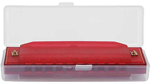 VGEBY Mundharmonika, 10 Löcher Mundharmonika Tragbare Klare Mundharmonika Instrument Mit Aufbewahrungsbox Für Kinder Instrument Spielzeug Anfänger Professionelle Studenten (Dunkelrot)