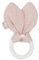 Jollein Anneau de dentition pour bébé - Oreilles de lapin sauvage - Rose sauvage - Coton - Anneau en silicone - Aide à la dentition - Jouet pour bébé