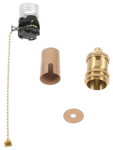 HOMSFOU Portalámparas E27 Con Cadena De Tracción Y Interruptor Rosca M10 Soporte Para Lámpara De Techo Accesorio Para Iluminación Interior 1 Juego