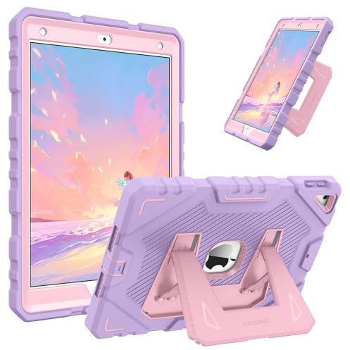FINTIE Case for iPad 9th Generation (2021) / 8th Generation (2020) / 7th Gen (2019) 10.2 Inch, Fully-Body Rugged Heavy Duty Shockproof Protective Case with Built-in Kickstand for Kids, Purple