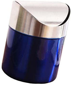 MAGICLULU 1 Pc bote de basura stainless steel home office prácticos papelera de escritorio muñecas perchas de oro rosa recipiente metalico con tapa exterior envase Escritorio pequeño