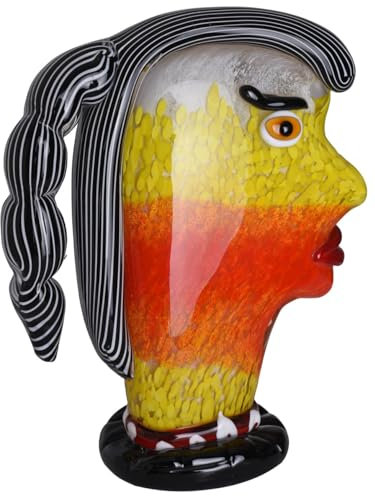 XL Glas Skulptur Glaskopf Frauenkopf Kubismus Murano Stil Dekokopf Kunstwerk 30cm lup157 Palazzo Exklusiv