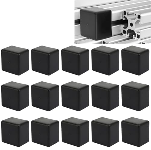15 Stück Endkappen 40x40 Solarschiene Aluprofil, PV Profil Endkappe, Vierkantrohreinsätze Abdeckkappe Kunststoff für Montageprofil Solar