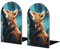 Serre-livres en bois avec motif loup de forêt étoilée pour étagères, serre-livres antidérapants pour la maison, le bureau, l'école