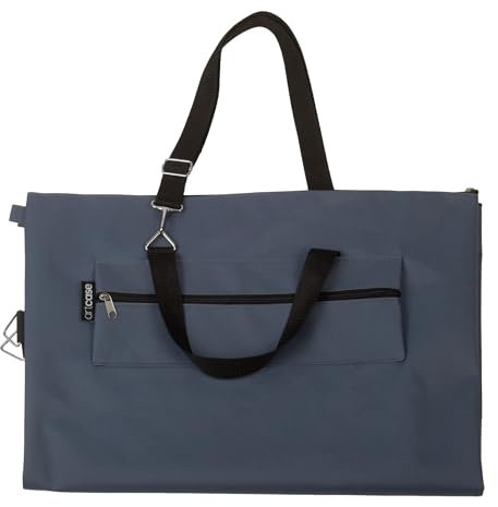 Le'arte artcase Transformer DIN a2a3 - Art Portfolio Künstlermappe - A2-A3 Kunst Zeichenmappe, Dokumenten Transporttasche, A3-52 x 35 cm, A2-71 x 52 cm - Polyester, wasserfest, Denim Blue