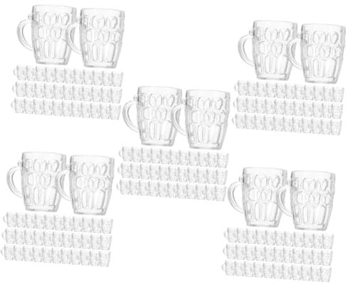 MAGICLULU 250 Pièces Mini Chope à Bière En Plastique Tasse Maison De Poupées Mini Barbecue Kit Petite Maison Mini Chopes à Bière Petits Ornements De Maison Pp Réutilisable