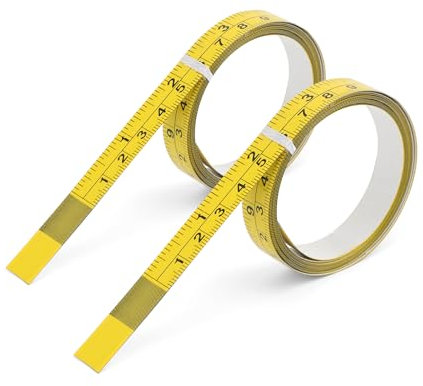 2pcs Self Adhesive Metric Tape Measure, Fastcap Sewing Tape Measure, Steel Measurement Tape 200cm/78.74in Yellow Adhesive Measuring Ruler Tape Meter Stick for Woodworking Saw Drafting Table