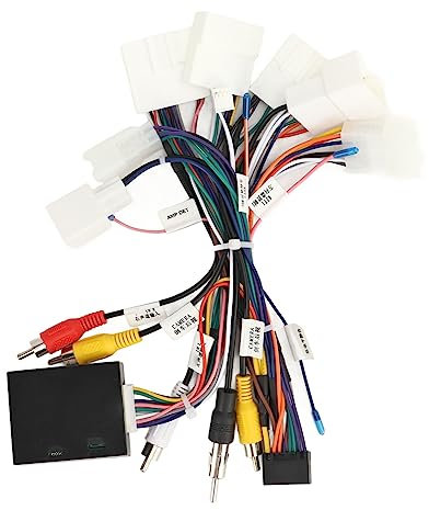 KLLJRFW Auto-Stereo-Radio-Kabelbaum mit USB-CANBUS-Decoder-Adapter, Radio-Kabelbaum-Anschluss, kompatibel mit Camry Corolla RAV4 4Runner Tacoma Verstärker SWC