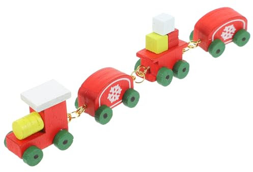 JOINPAYA Puppenhaus Mini Weihnachtszug Aus Holz: Weihnachten Zug Deko Roter Mini-Zug Aus Holz Deko-Set Weihnachtszug Für Weihnachtsfeiern Heimdekorationen