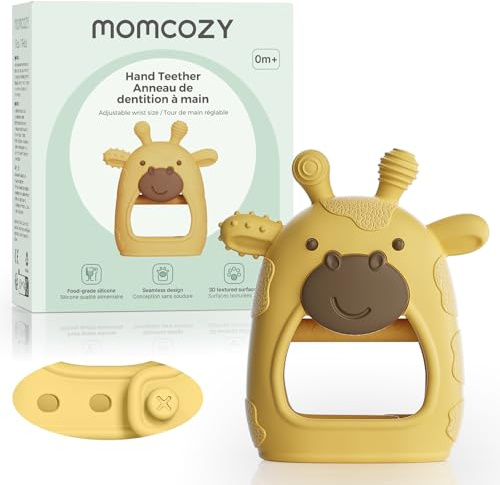 Momcozy Baby Teether Toys | Baby Teething Toys | Baby Teething Relief | Food Grade Silicone Teether Baby Toys | Baby Teether 0-6 Months | Teething Toy 6-12 Months | Baby Essential | Yellow