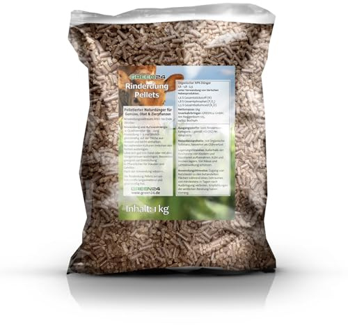 Rinderdung Pellets 1kg - Organischer biologischer Naturdünger für Gemüse, Garten- und Balkonpflanzen (1.0 Kilogramm)