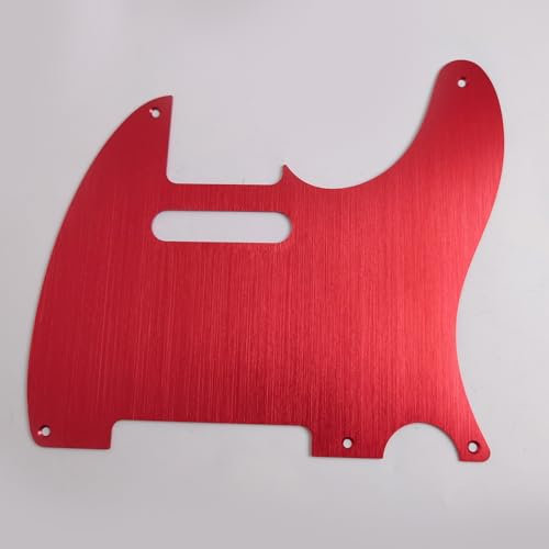 Für Telecaster Gitarre Pickguard Aluminium Rot Eloxiert 5-Loch Kratzplatte für E-Gitarre im modernen US-Stil
