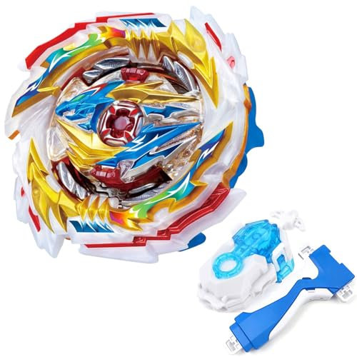 Desamvap Bey Brust Tops B-171 Kampfkreisel Metal Fusion Superking Triple DB Bey Layer Booster Right Spin Battle Kreisel Spielzeugset mit Starter und Griff, Geburtstag Kinder Spielzeug