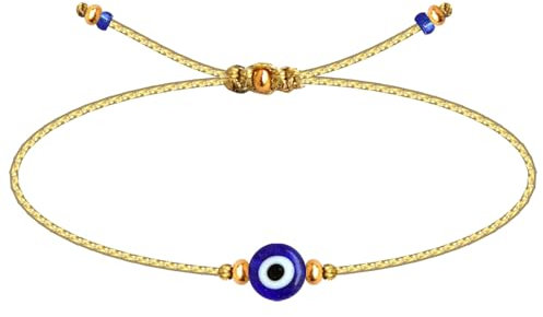 cotigo Türkisches Auge Armband aus Edelstahl oder Faden + 7 Knoten Armband (gratis), Glücksbringer und Schutz gegen den bösen Blick, Schmuck für Herren, Armbänder für Damen und Mädchen., Einheitsgröße