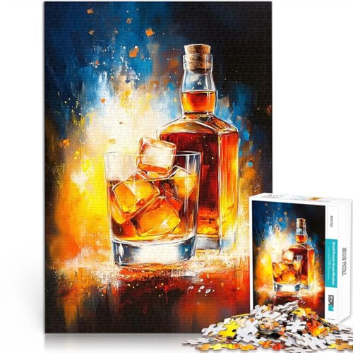 Jigsaw Puzzles for Adults 1000 Pieces Whiskey ice Spielzeug-Intellektuelles Spiel Geschenke für Freunde und Familie38x26cm