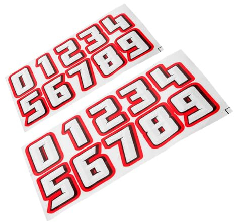 Toddmomy Reflective Number Stickers Numbers with Easy Installation Self-adhesive Reflective Film Decals 2 Sets for Helmet and Bicycle for Motorcycle and Outdoor Riding Accessories
