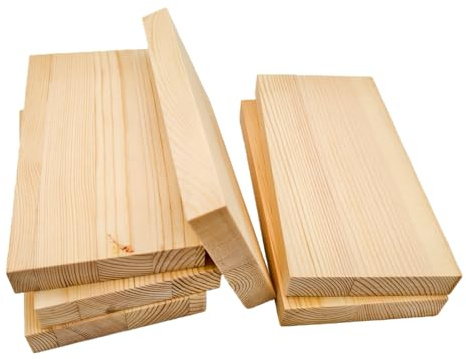 6PCS Rectangle Wood Boards Unfinished Wood Blocks for Crafting, 20x10x2cm Blank Whittling Wooden Blocks for Carving,Painting & Burning