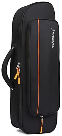 Lawnoval Tragbarer Trompeten-Rucksack, Oxford-Tuch, wasserabweisend, für weiche Tragetasche, mit für große Tasche, Messinginstrument, Schwarz