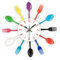Horloge de cuisine effet miroir avec cuillère, fourchette, autocollant amovible en 3D pour la décoration de la maison 32*32*4CM Coloré