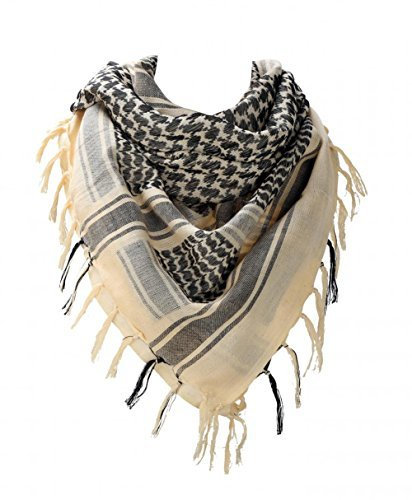 Militärischer Shemagh arabischer taktischer Wüste Keffiyeh verdickter Schal für Damen und Herren, 109,2 x 109,2 cm, beige, Einheitsgröße