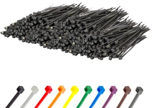 Gocableties Small Silver Cable Ties, 100mm x 2.5mm, Bulk Pack of 1000, 4” Premium Nylon Zip Ties, Plastic Tie Wraps, Secure Self-Locking Mechanism, for Home, Garden, Office and DIY
