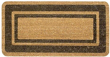 emmevi Zerbino Cocco Naturale Esterno Porta Entrata Retro Antiscivolo Tappeto Raschiafango MOD.Cocco Bordo 40X80 Marrone