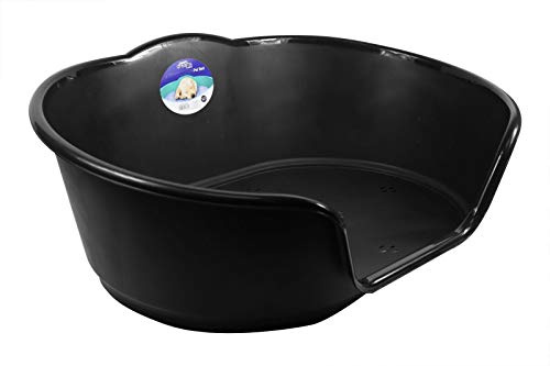 YöL Black plastic pet bed heavy duty waterproof dog bed cat dog basket large comfortable strong dog bed puppy - Black Large Re-usable