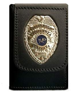 Portafoglio Portadocumenti con Placca Sicurezza Privata Vega Holster Italia Art.1WD48 Nero