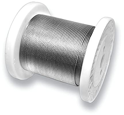 Cable de alambre de acero inoxidable, diámetro = 8,0 mm, 100 metros, 7 x 7, cable de acero inoxidable A4, cable de acero inoxidable V4A