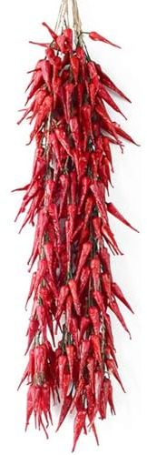 ART-Style Künstliche Knoblauchschnüre aus Schaumstoff, künstliches Gemüse, roter Pfeffer, Mais, Hängeseil, lebensecht, für Zuhause, Küche, Geschäft, Dekoration, Fotografie, Requisiten, 5 Stück Pepper