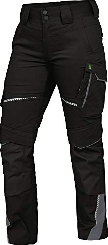 Leibwächter Damen Arbeitshose Flex-Line Schwarz, Gr. 44 – Robuste Workwear mit Stretch – Sicherheitshose für Frauen – strapazierfähige Berufsbekleidung für Handwerk