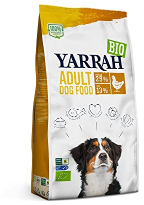 YARRAH Adult Nahrhaftes Bio-Trockenfutter für Hunde – für alle Erwachsenen Hunde | Exquisite Biologische Hundebrocken mit Huhn, 15kg | 100% biologisch & frei von künstlichen Zusätzen