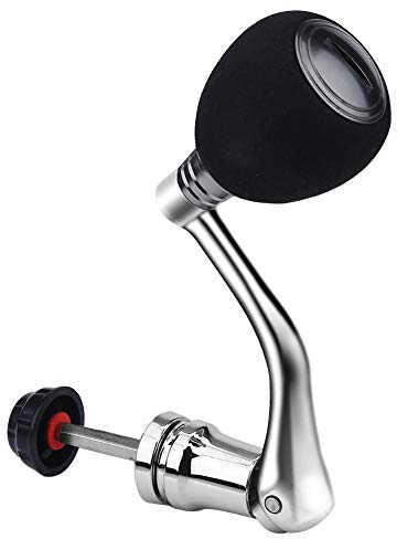 Rollengriff Rollenersatz Metall Power Griff Griff Teil Metall Kipphebelgriff Angeln Spinnrolle Griff für Spinn Angelrolle(Large-Silber)