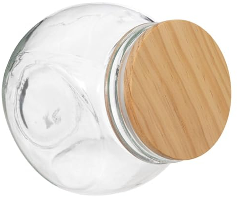 Five - Bocal à Bonbons en Verre Couvercle en Bois 0,65 l