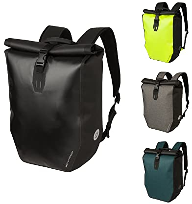 AGU Shelter Fahrradrucksack Wasserdicht, 21L Fahrradrucksack für Herren und Damen mit Reflektierende Details, Rucksack Fahrrad mit Laptopfach aus Premium Recyceltes Polyester - Schwarz